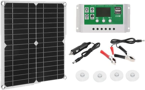12W Solar Panel Kit 60A 12V Battery Charger with Controller Caravan Boat