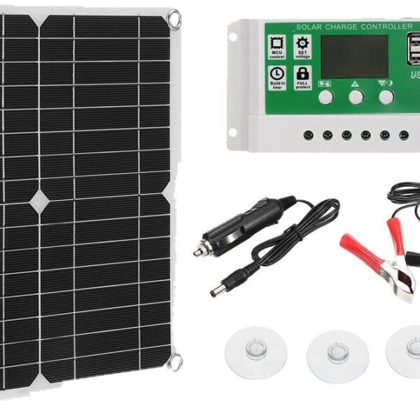 12W Solar Panel Kit 60A 12V Battery Charger with Controller Caravan Boat