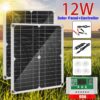 12W Solar Panel Kit 60A 12V Battery Charger with Controller Caravan Boat