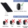 Solar Panel Charging Compatible with Arlo Pro 3/Pro 4/Pro 5S/Ultra/Ultra 2/Go 2, Continuous Power Supply IP65 Weatherproof with 9.8ft Charging Cable and Adjustable Wall Mount...