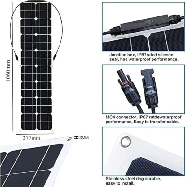 Solar Panel Kit,Solar Panels Solar Panel 400 Watt Flexible Solar Panels 12 Volt Monocrystalline Solar Panel High Efficiency Module Pv