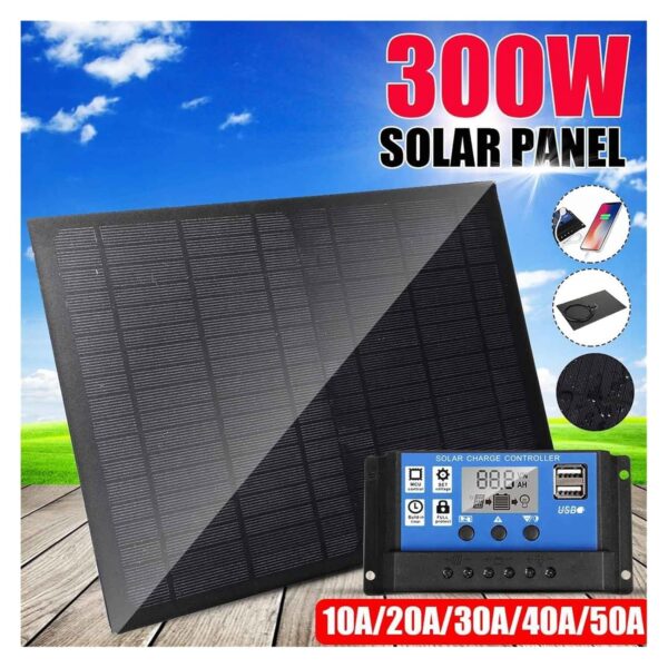 TAINDU High-Efficiency Solar Panels 300W Solar Panel Dual USB Protable Outdoor Waterproof Solar Cells Solar Power Battery Charger for Phone RV Car Camping For Off-Grid Applications