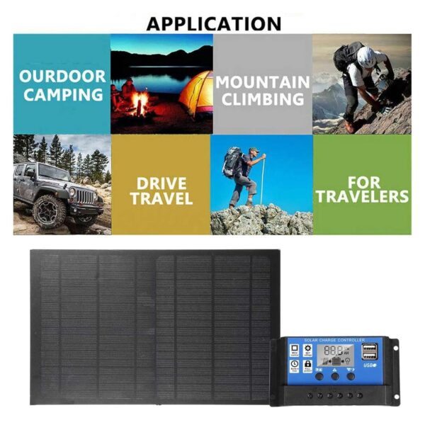 TAINDU High-Efficiency Solar Panels 300W Solar Panel Dual USB Protable Outdoor Waterproof Solar Cells Solar Power Battery Charger for Phone RV Car Camping For Off-Grid Applications